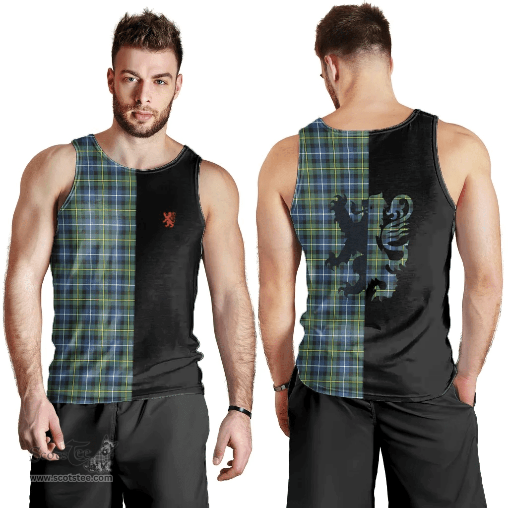 Scottish MacNeil of Barra Ancient Clan Tartan Men Tank Top - Lion Rampant Style Scottish Plaid Tartan Plaid