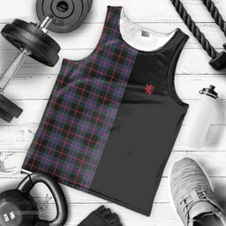 Scottish Nairn Clan Tartan Men Tank Top - Lion Rampant Style Scottish Plaid Tartan Plaid