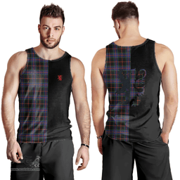 Scottish Nairn Clan Tartan Men Tank Top - Lion Rampant Style Scottish Plaid Tartan Plaid