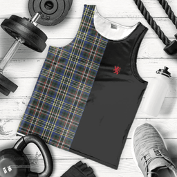 Scottish Scott Green Modern Clan Tartan Men Tank Top - Lion Rampant Style Scottish Plaid Tartan Plaid