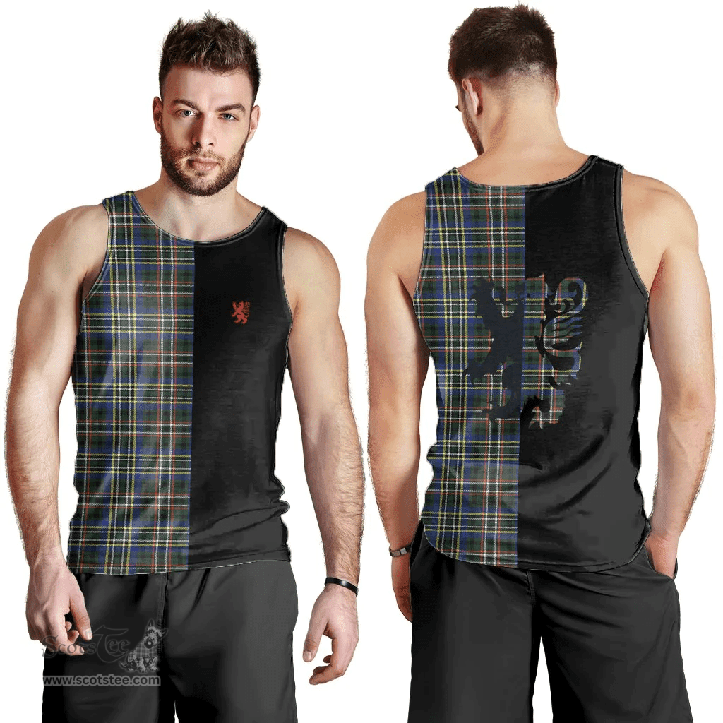 Scottish Scott Green Modern Clan Tartan Men Tank Top - Lion Rampant Style Scottish Plaid Tartan Plaid