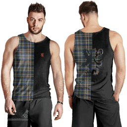 Scottish Scott Green Modern Clan Tartan Men Tank Top - Lion Rampant Style Scottish Plaid Tartan Plaid