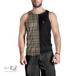 Scottish Scott Green Weathered Clan Tartan Men Tank Top - Lion Rampant Style Scottish Plaid Tartan Plaid