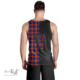 Scottish MacLachlan Modern Clan Tartan Men Tank Top - Lion Rampant Style Scottish Plaid Tartan Plaid