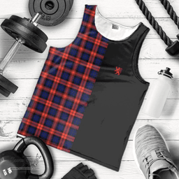 Scottish MacLachlan Modern Clan Tartan Men Tank Top - Lion Rampant Style Scottish Plaid Tartan Plaid