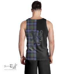 Scottish MacRae Hunting Modern Clan Tartan Men Tank Top - Lion Rampant Style Scottish Plaid Tartan Plaid