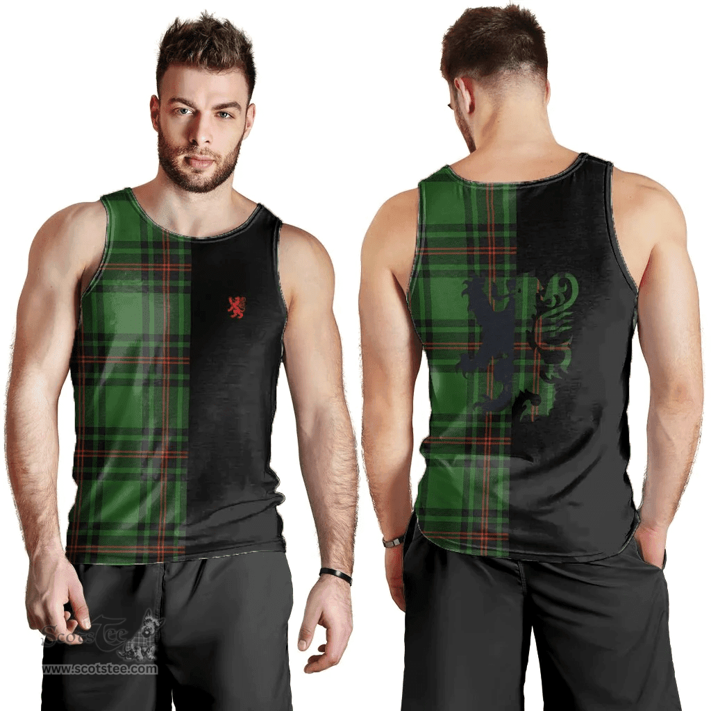 Scottish Orrock Clan Tartan Men Tank Top - Lion Rampant Style Scottish Plaid Tartan Plaid