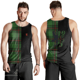 Scottish Orrock Clan Tartan Men Tank Top - Lion Rampant Style Scottish Plaid Tartan Plaid