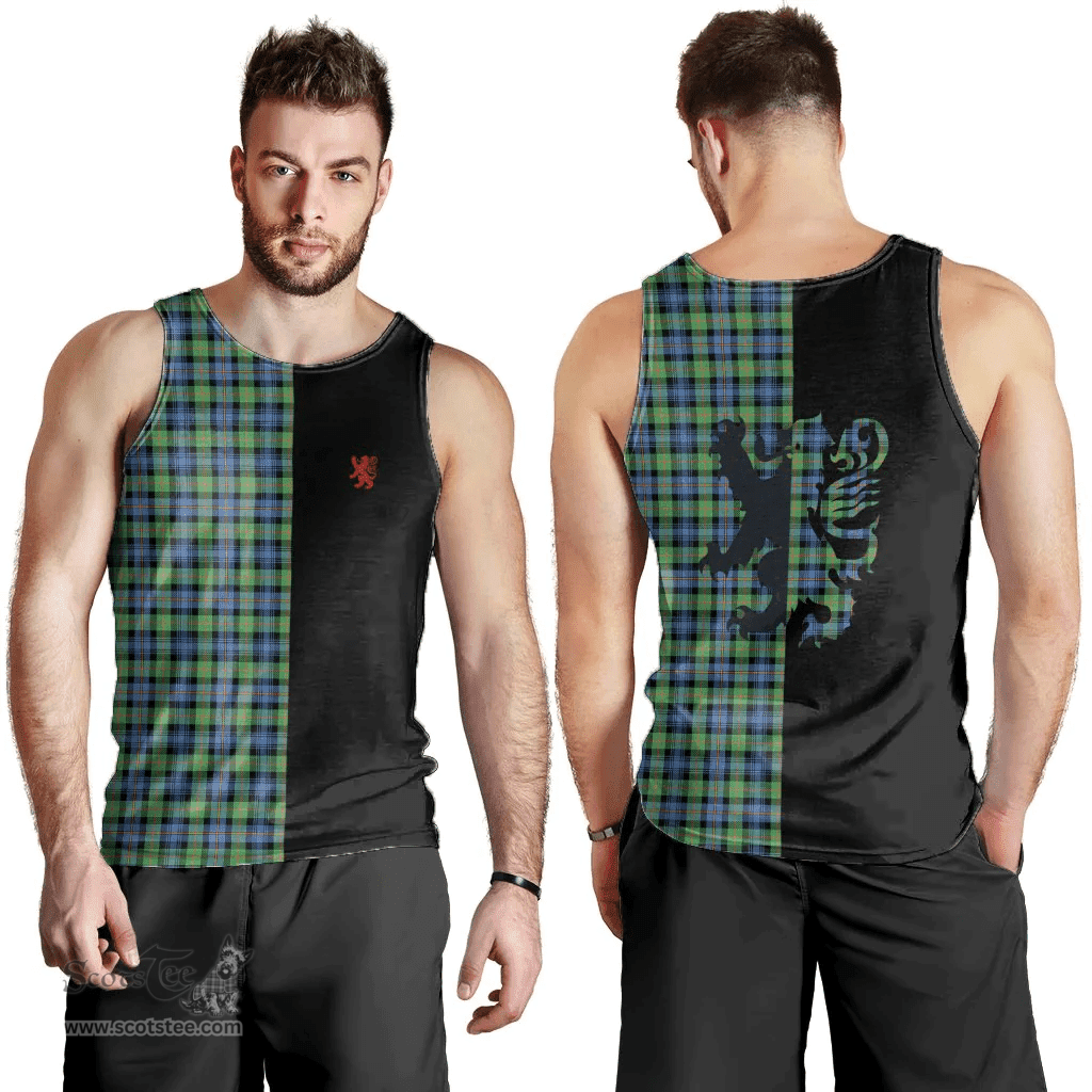 Scottish Murray of Atholl Ancient Clan Tartan Men Tank Top - Lion Rampant Style Scottish Plaid Tartan Plaid