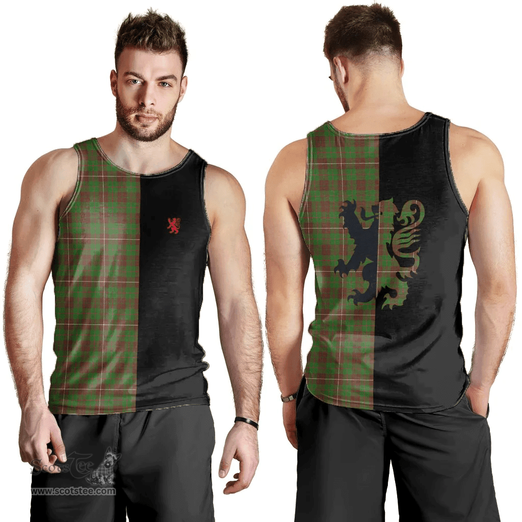 Scottish MacKinnon Hunting Modern Clan Tartan Men Tank Top - Lion Rampant Style Scottish Plaid Tartan Plaid
