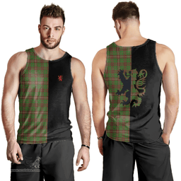 Scottish MacKinnon Hunting Modern Clan Tartan Men Tank Top - Lion Rampant Style Scottish Plaid Tartan Plaid