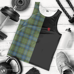 Scottish MacMillan Hunting Ancient Clan Tartan Men Tank Top - Lion Rampant Style Scottish Plaid Tartan Plaid