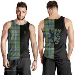 Scottish MacMillan Hunting Ancient Clan Tartan Men Tank Top - Lion Rampant Style Scottish Plaid Tartan Plaid