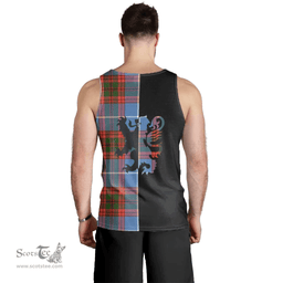 Scottish Newton Clan Tartan Men Tank Top - Lion Rampant Style Scottish Plaid Tartan Plaid