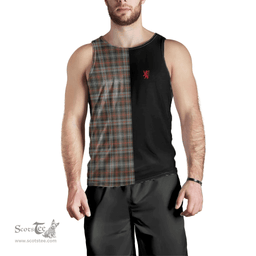 Scottish Murray of Atholl Weathered Clan Tartan Men Tank Top - Lion Rampant Style Scottish Plaid Tartan Plaid