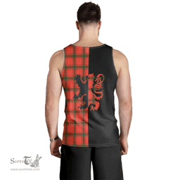 Scottish MacDonald of Sleat Clan Tartan Men Tank Top - Lion Rampant Style Scottish Plaid Tartan Plaid