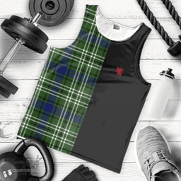 Scottish Spottiswood Clan Tartan Men Tank Top - Lion Rampant Style Scottish Plaid Tartan Plaid