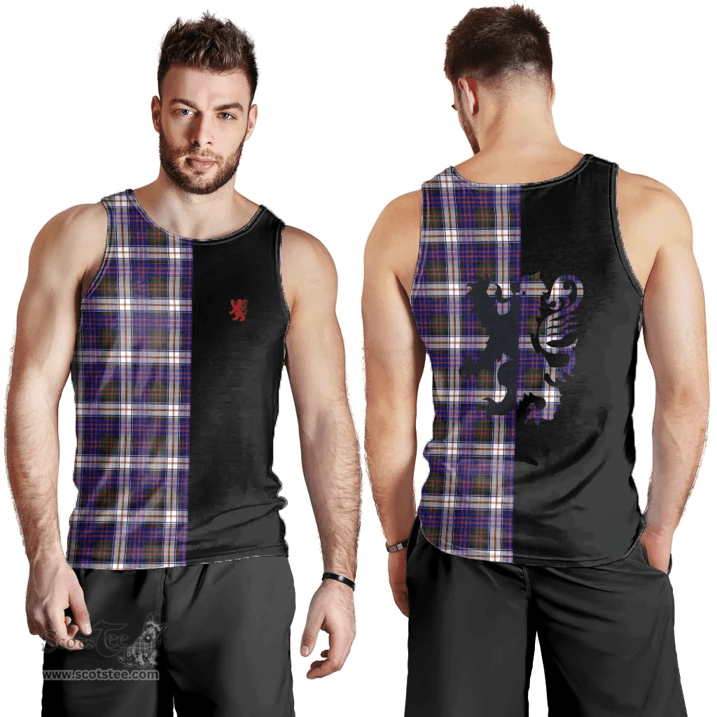 Scottish MacDonald Dress Modern Clan Tartan Men Tank Top - Lion Rampant Style Scottish Plaid Tartan Plaid