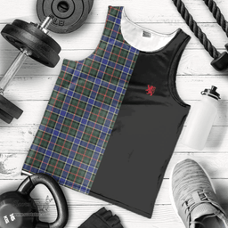 Scottish Ogilvie Hunting Modern Clan Tartan Men Tank Top - Lion Rampant Style Scottish Plaid Tartan Plaid