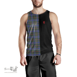 Scottish Ogilvie Hunting Modern Clan Tartan Men Tank Top - Lion Rampant Style Scottish Plaid Tartan Plaid