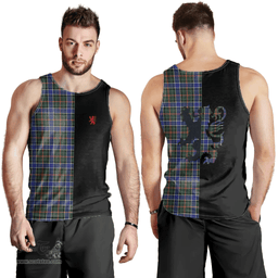 Scottish Ogilvie Hunting Modern Clan Tartan Men Tank Top - Lion Rampant Style Scottish Plaid Tartan Plaid