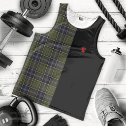 Scottish MacMillan Hunting Modern Clan Tartan Men Tank Top - Lion Rampant Style Scottish Plaid Tartan Plaid