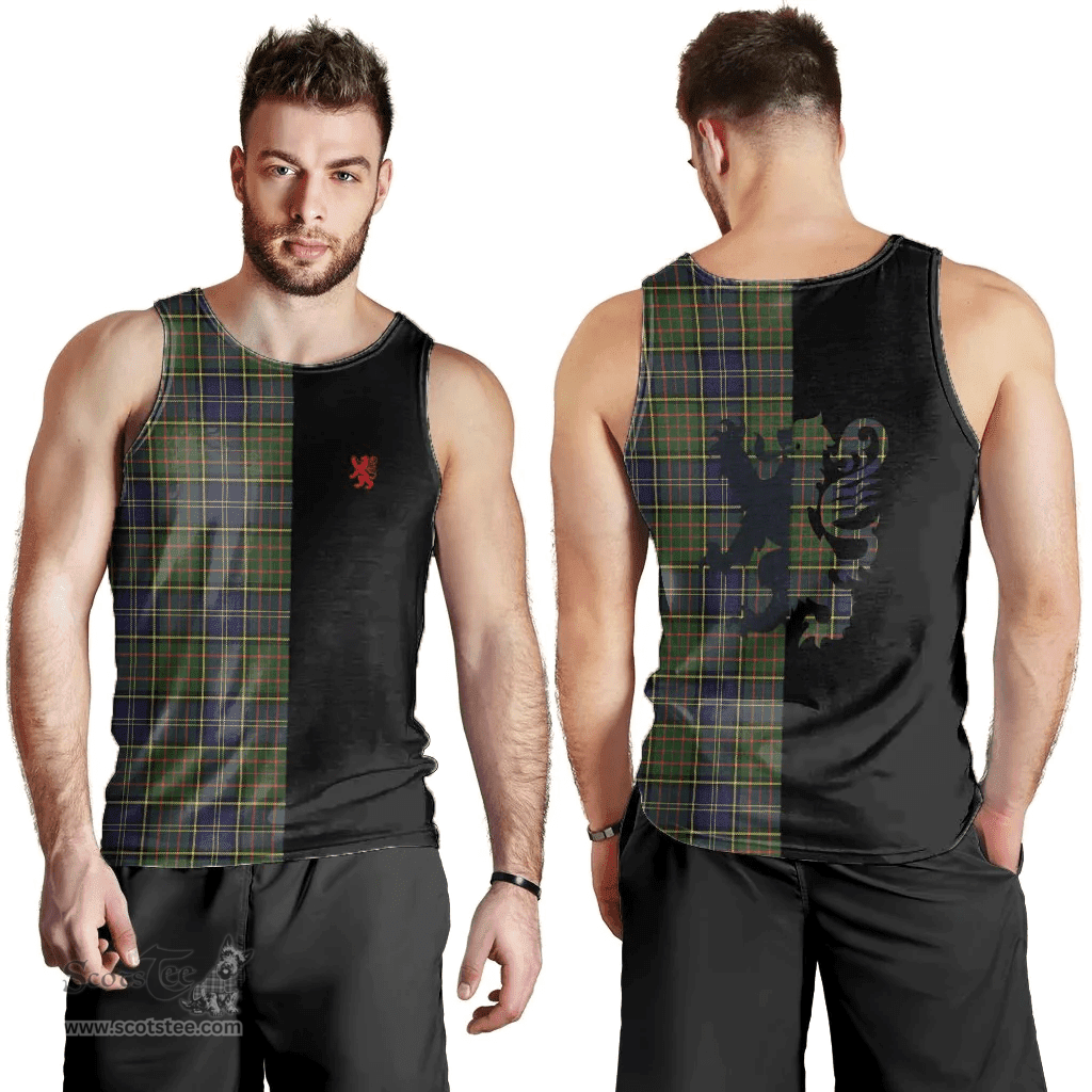 Scottish MacMillan Hunting Modern Clan Tartan Men Tank Top - Lion Rampant Style Scottish Plaid Tartan Plaid