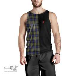 Scottish MacLaren Modern Clan Tartan Men Tank Top - Lion Rampant Style Scottish Plaid Tartan Plaid