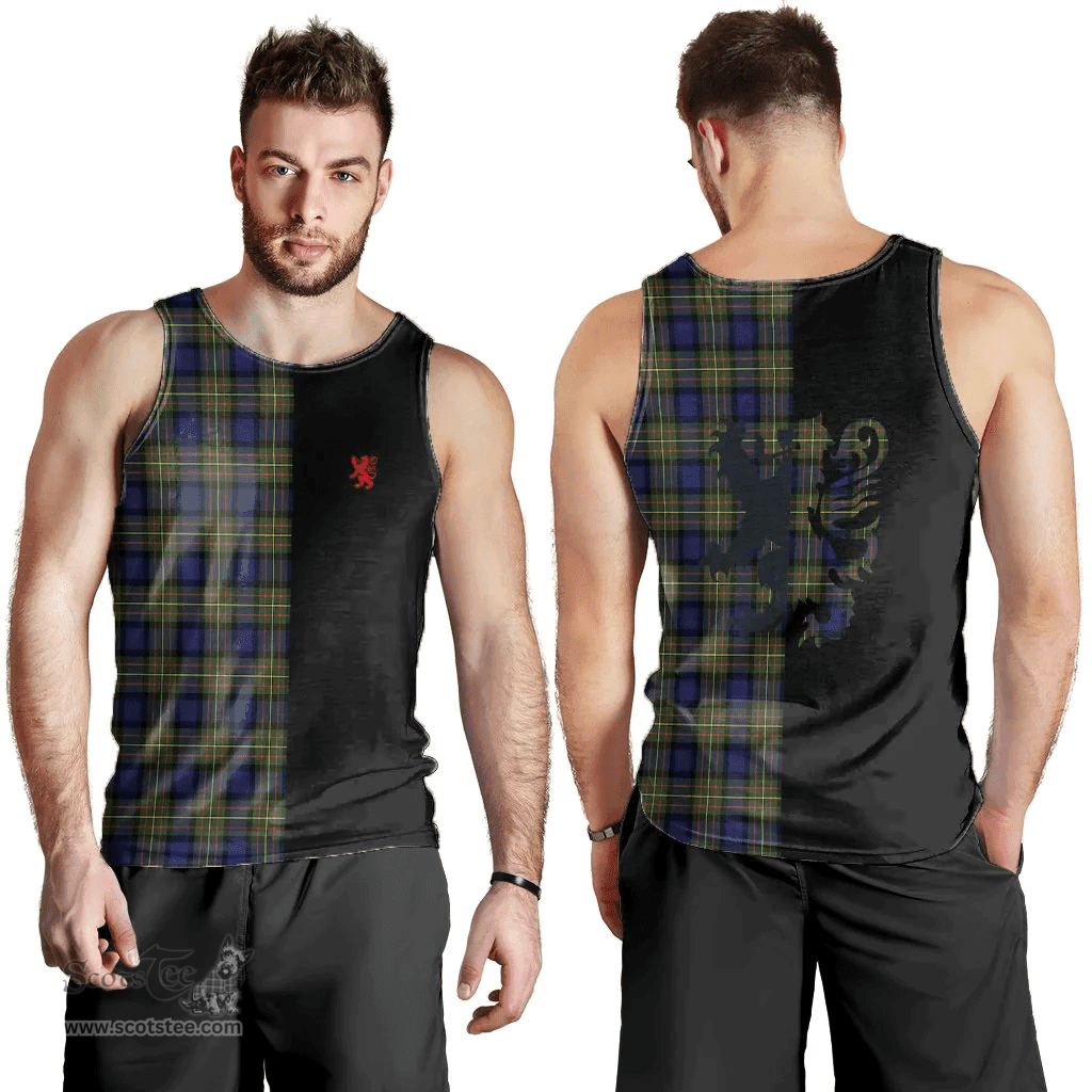 Scottish MacLaren Modern Clan Tartan Men Tank Top - Lion Rampant Style Scottish Plaid Tartan Plaid