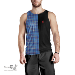 Scottish Mercer Modern Clan Tartan Men Tank Top - Lion Rampant Style Scottish Plaid Tartan Plaid