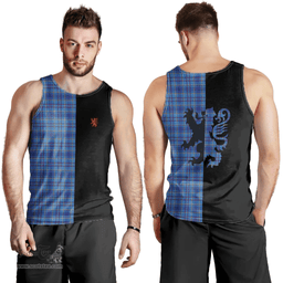 Scottish Mercer Modern Clan Tartan Men Tank Top - Lion Rampant Style Scottish Plaid Tartan Plaid