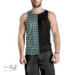 Scottish Melville Clan Tartan Men Tank Top - Lion Rampant Style Scottish Plaid Tartan Plaid