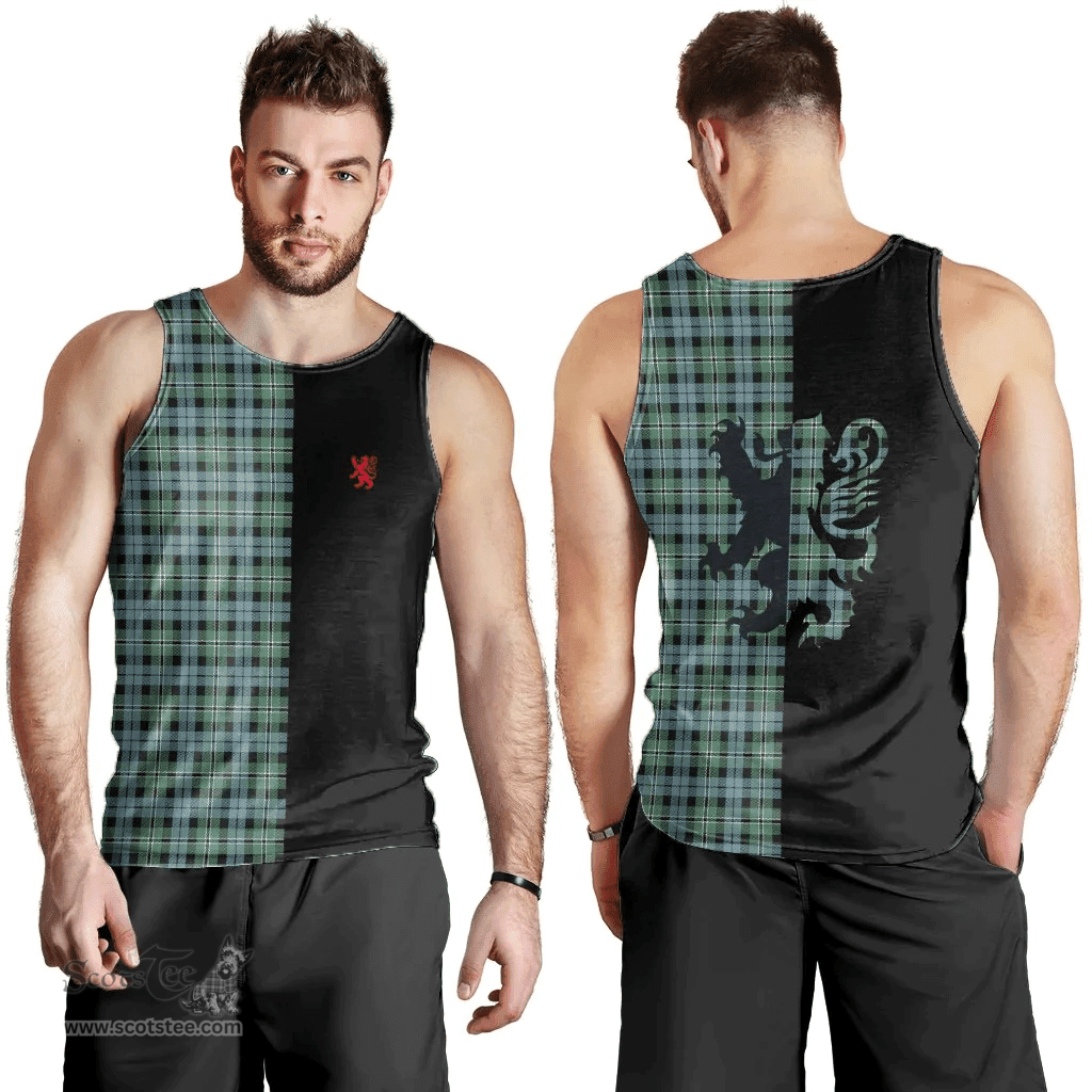 Scottish Melville Clan Tartan Men Tank Top - Lion Rampant Style Scottish Plaid Tartan Plaid