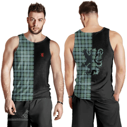 Scottish Melville Clan Tartan Men Tank Top - Lion Rampant Style Scottish Plaid Tartan Plaid