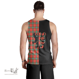 Scottish MacLaine of Loch Buie Clan Tartan Men Tank Top - Lion Rampant Style Scottish Plaid Tartan Plaid