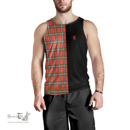 Scottish MacLaine of Loch Buie Clan Tartan Men Tank Top - Lion Rampant Style Scottish Plaid Tartan Plaid