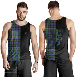 Scottish Robertson Hunting Modern Clan Tartan Men Tank Top - Lion Rampant Style Scottish Plaid Tartan Plaid