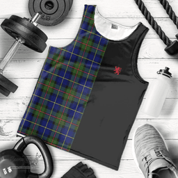 Scottish MacLeod of Harris Modern Clan Tartan Men Tank Top - Lion Rampant Style Scottish Plaid Tartan Plaid