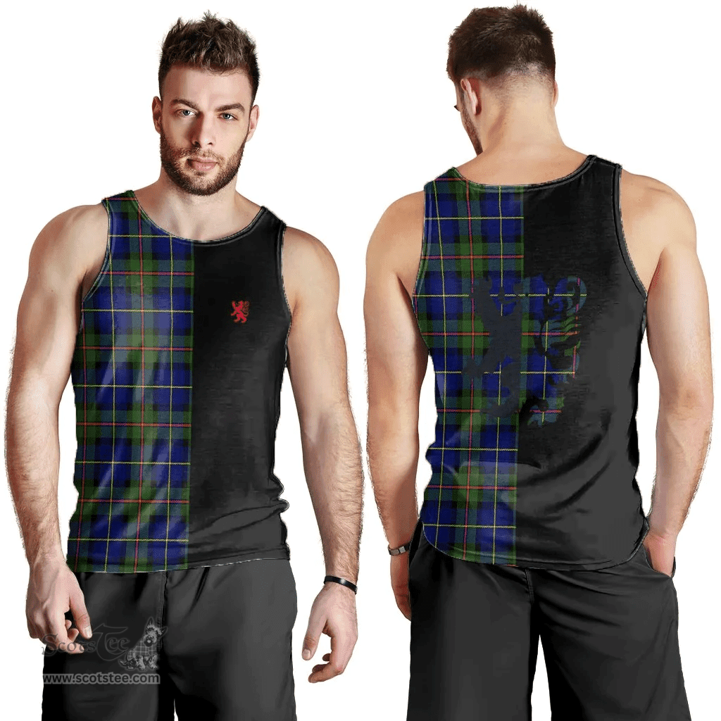 Scottish MacLeod of Harris Modern Clan Tartan Men Tank Top - Lion Rampant Style Scottish Plaid Tartan Plaid
