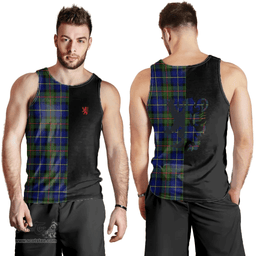 Scottish MacLeod of Harris Modern Clan Tartan Men Tank Top - Lion Rampant Style Scottish Plaid Tartan Plaid
