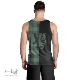 Scottish MacLean Hunting Ancient Clan Tartan Men Tank Top - Lion Rampant Style Scottish Plaid Tartan Plaid