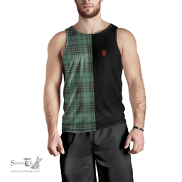 Scottish MacLean Hunting Ancient Clan Tartan Men Tank Top - Lion Rampant Style Scottish Plaid Tartan Plaid
