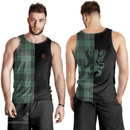 Scottish MacLean Hunting Ancient Clan Tartan Men Tank Top - Lion Rampant Style Scottish Plaid Tartan Plaid