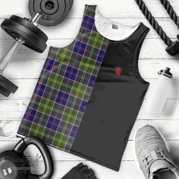 Scottish Whitefoord modern Clan Tartan Men Tank Top - Lion Rampant Style Scottish Plaid Tartan Plaid