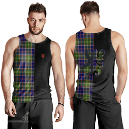 Scottish Whitefoord modern Clan Tartan Men Tank Top - Lion Rampant Style Scottish Plaid Tartan Plaid