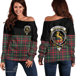 Scottish MacKintosh Hunting Modern Clan Tartan Off Shoulder Sweatshirt - Crest Special Style