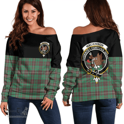 Scottish MacKinnon Hunting Ancient Clan Tartan Off Shoulder Sweatshirt - Crest Special Style