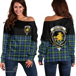 Scottish Campbell Argyll Ancient Clan Tartan Off Shoulder Sweatshirt - Crest Special Style