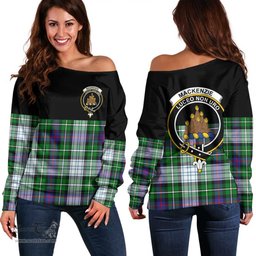Scottish MacKenzie Dress Modern Clan Tartan Off Shoulder Sweatshirt - Crest Special Style