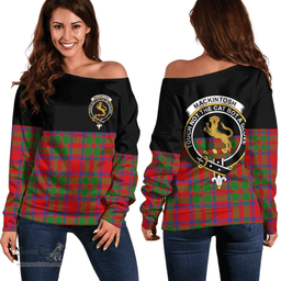 Scottish MacKintosh Modern Clan Tartan Off Shoulder Sweatshirt - Crest Special Style